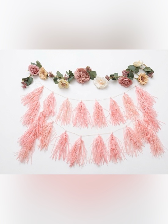 Other - Pink Tassel and Roses Garland Party Decoration (3)
